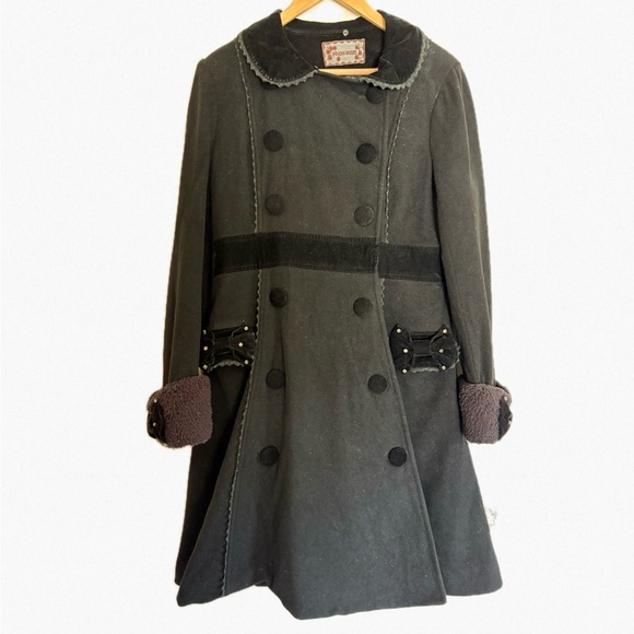 Kidsyoyo Jackets & Blazers - Lolita Kidsyoyo Black Wool Dress Coat, Medium